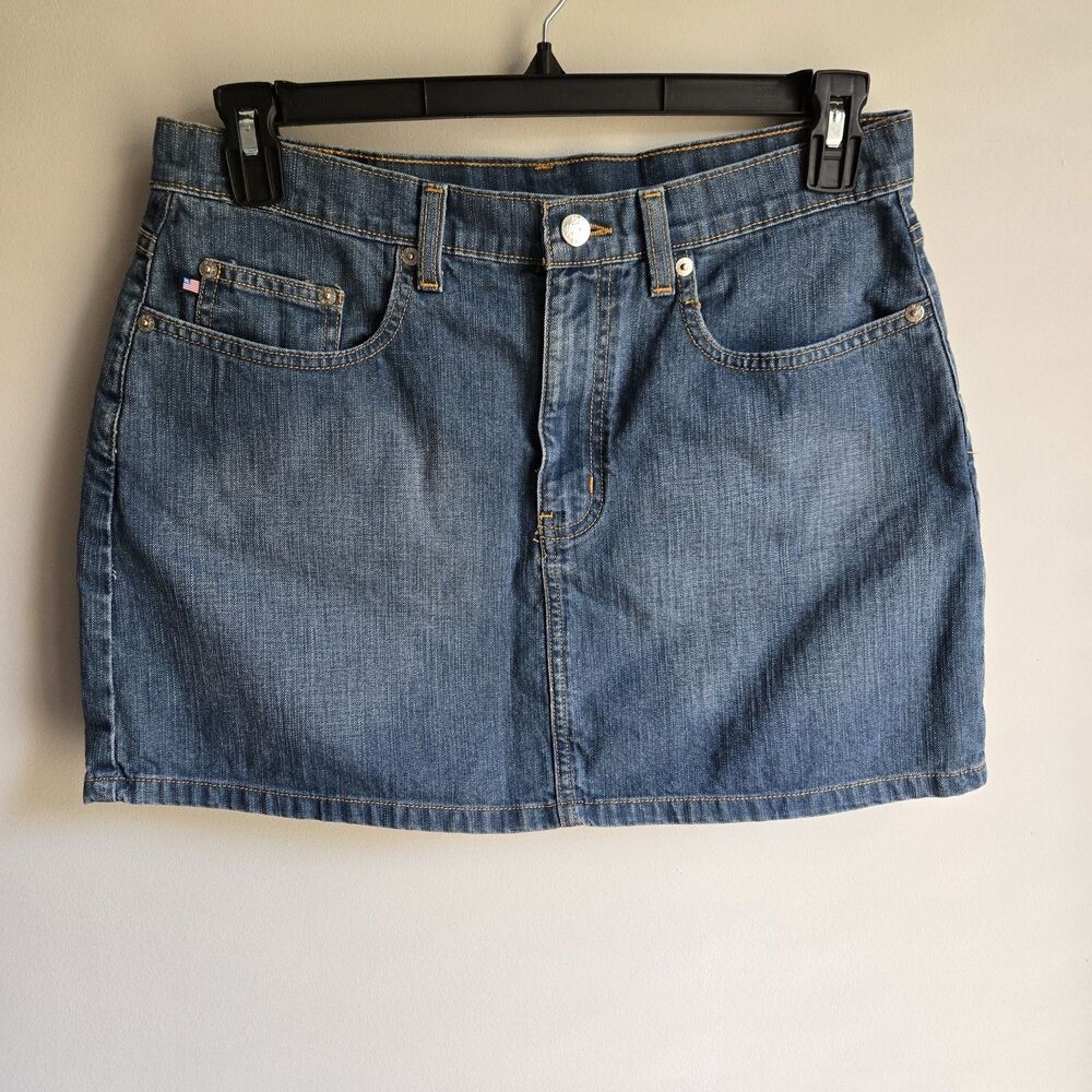 Polo Ralph Lauren Size 10 Denim Mini Skirt 100% Cotton Natural Fibers